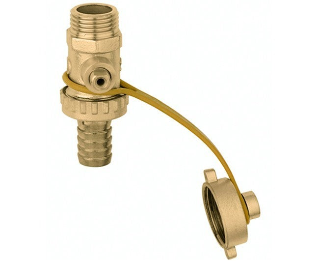 Caleffi Ketel Aftapkraan met Slanghouder en Dop 10°C Model 1/2&#39&#39 Code 538400