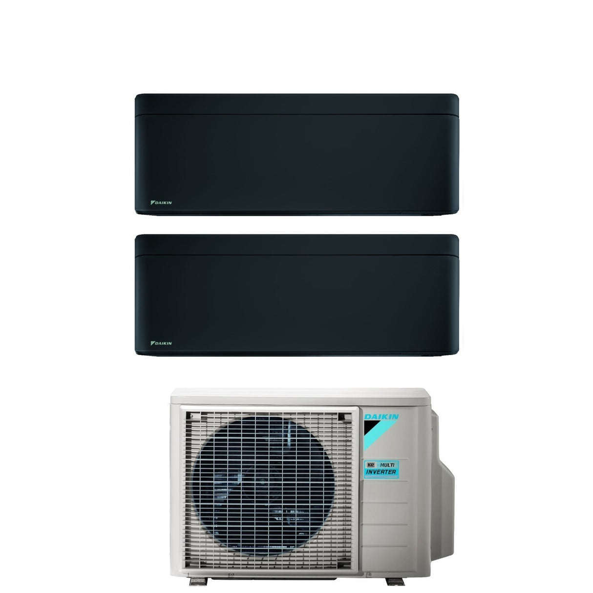 Daikin Bluevolution Dual Split Inverter Airconditioner STYLISH TOTAL BLACKWOOD 7+9 serie met 2MXM40A R-32 Geïntegreerde Wi-Fi 7000+9000 Zwarte kleur
