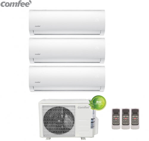 COMFEE TRIAL SPLIT INVERTER AIRCONDITIONER SIRIUS 9+12+12 serie met 3E-27K R-32 9000+12000+12000