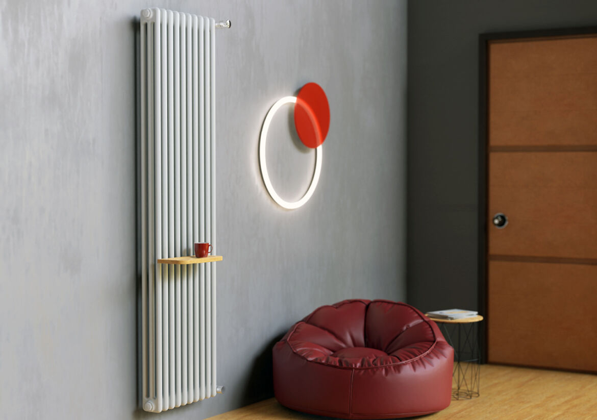 Volledige batterij minerale radiator ARDESIA 3 kolommen 3 tot 24 elementen Interface 700 mm hoogte 756 mm met tapes en reducties inbegrepen