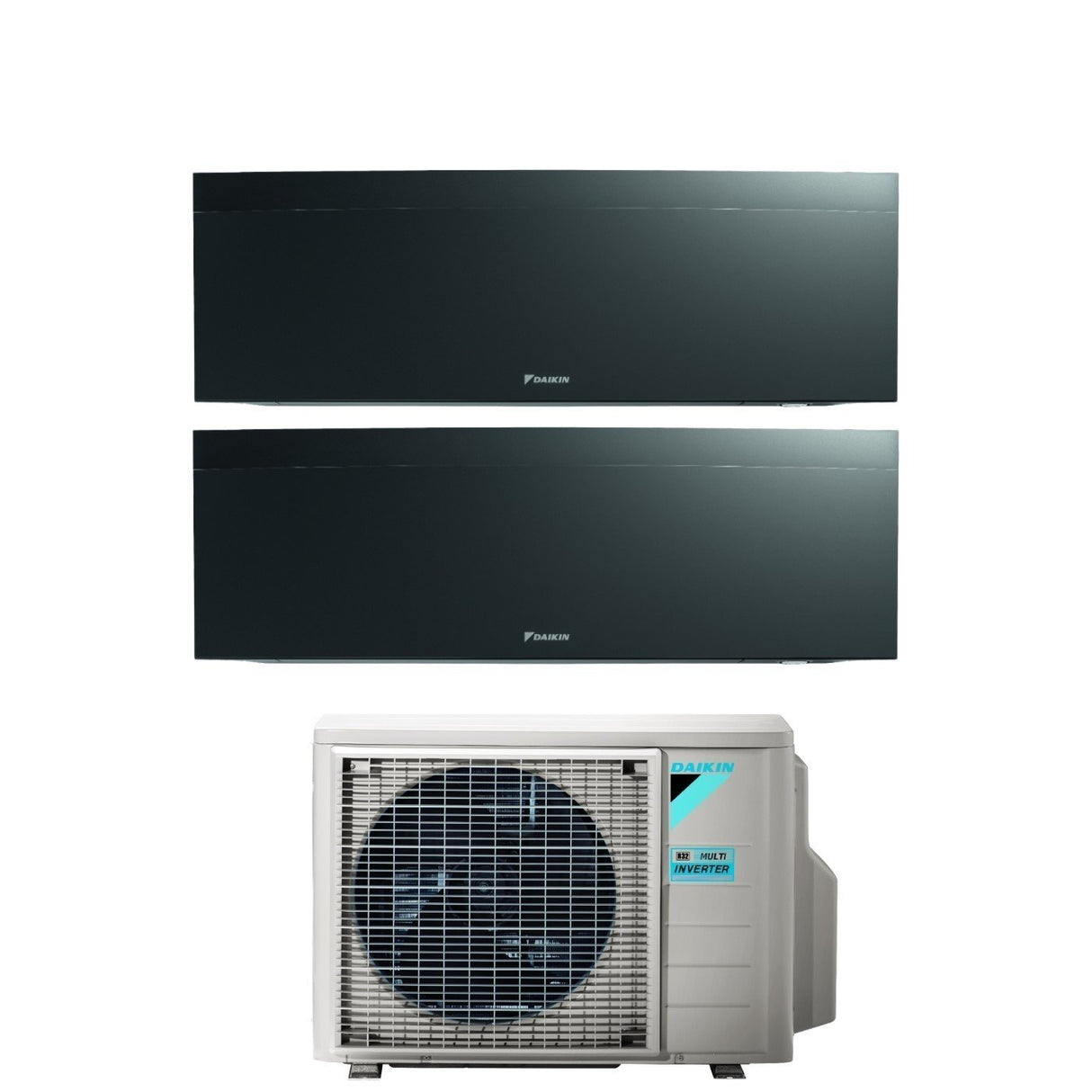 Daikin Bluevolution Dual Split Inverter Airconditioner EMURA BLACK III 9+18 serie met 2MXM50A R-32 Geïntegreerde Wi-Fi 9000+18000 Zwarte Kleur