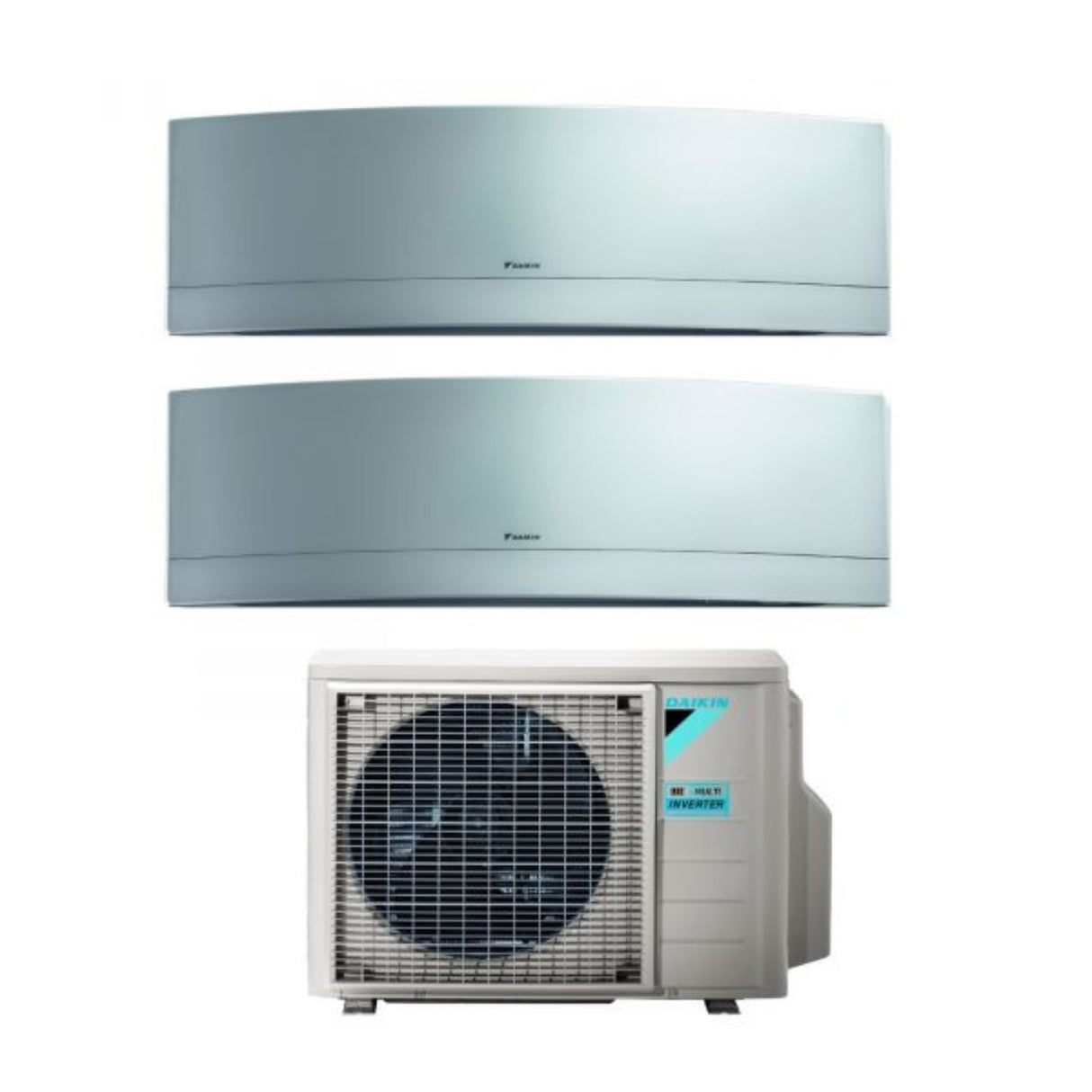 Daikin Bluevolution Dual Split Inverter Airconditioner EMURA SILVER 12+12 serie met 2MXM50A R-32 Geïntegreerde Wi-Fi 12000+12000 Zilveren Kleur