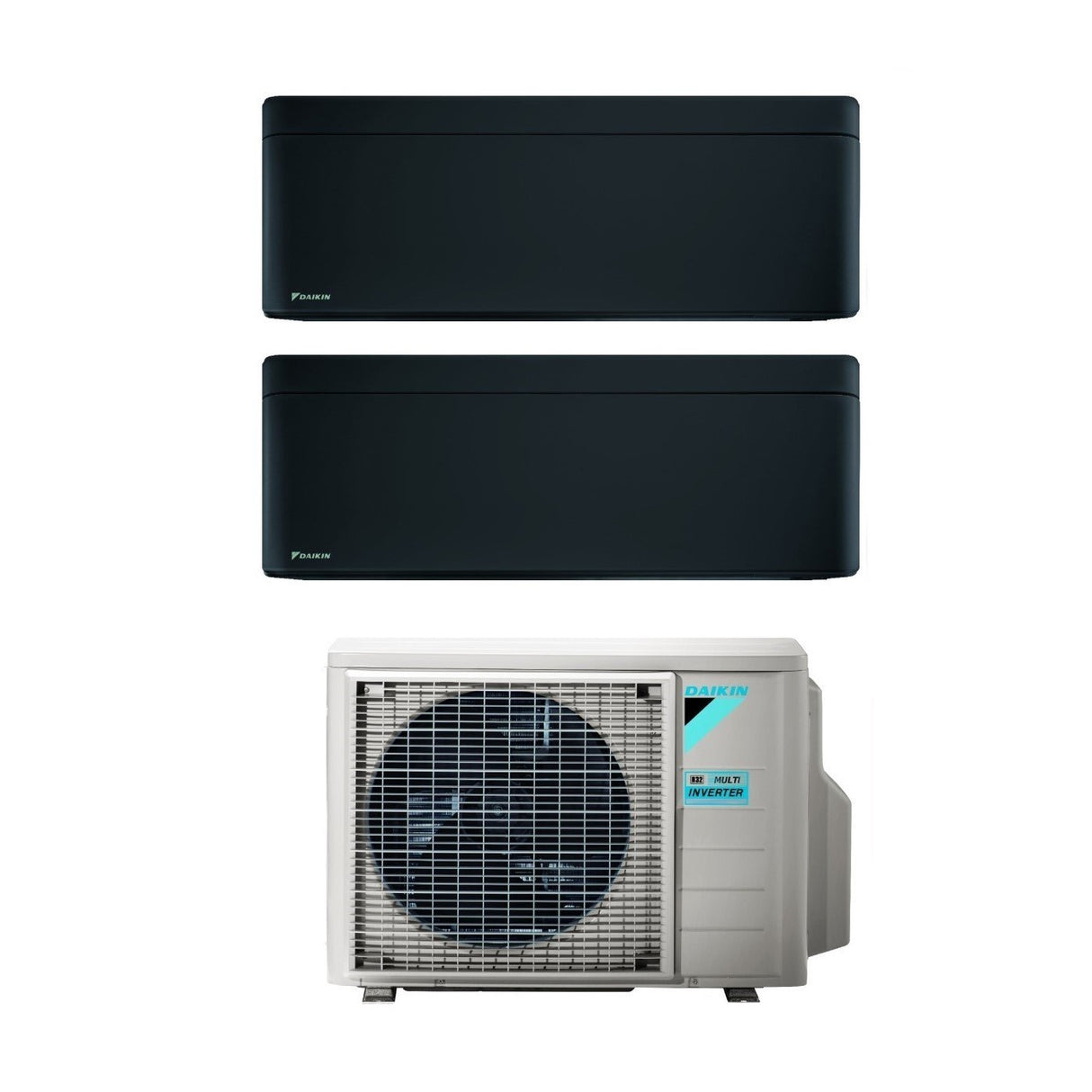 Daikin Bluevolution Dual Split Inverter Airconditioner STIJLVOL ZWART 7+9 serie met 2MXM50A R-32 Geïntegreerde Wi-Fi 7000+9000 Zwarte kleur