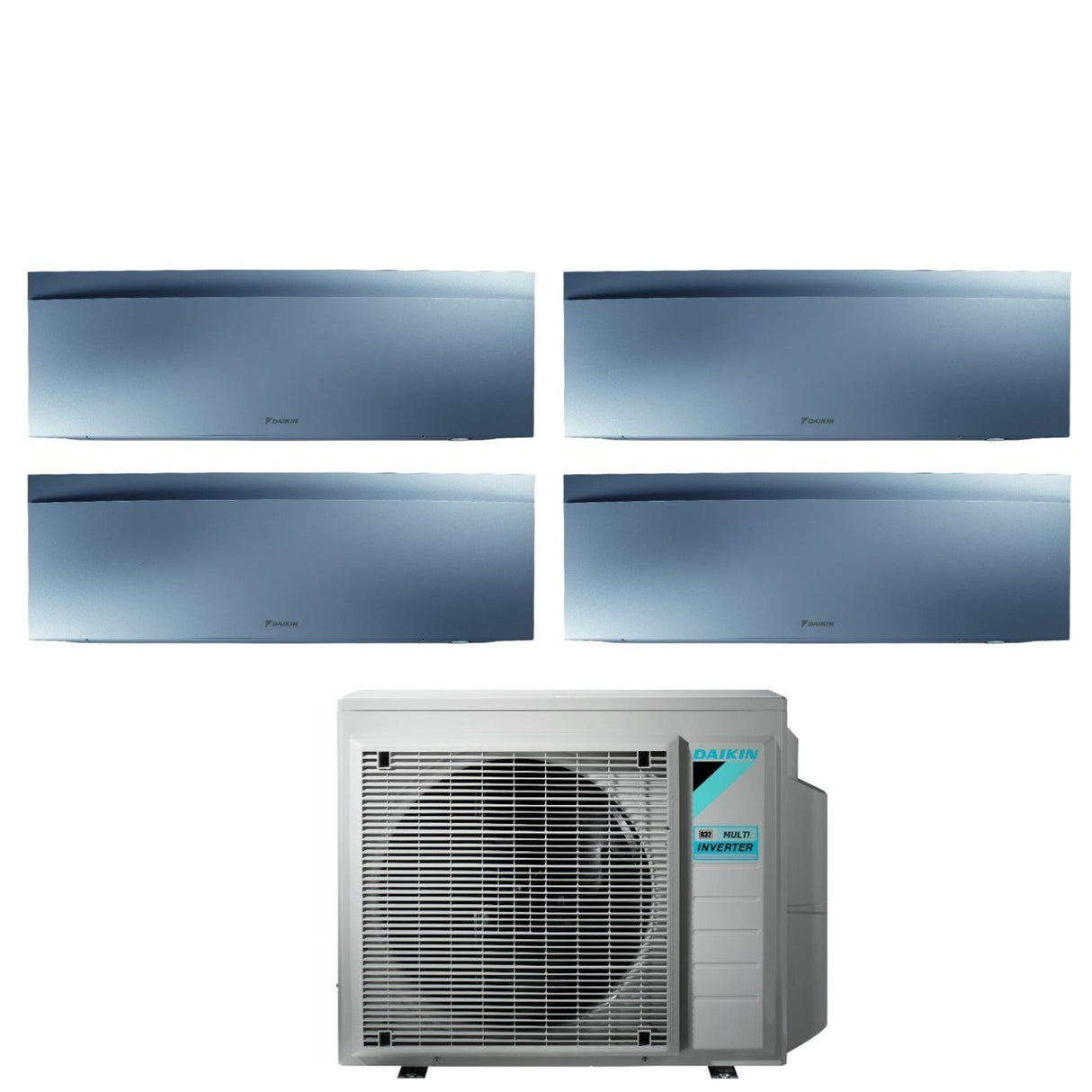 Daikin Bluevolution Airconditioner Split Inverter Panelen EMURA SILVER III serie 7+7+15+15 met 4MXM80N R-32 Geïntegreerde Wi-Fi 7000+7000+15000+15000 Zilverkleur
