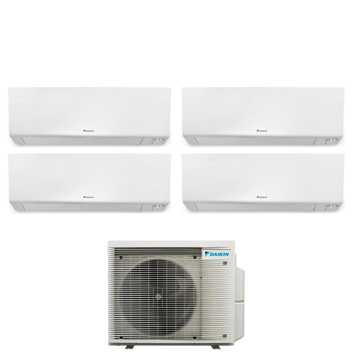 Airconditioner Daikin Bluevolution Quaders Split Inverter Serie FTXM/R PERFERA WALL 9+9+9+12 met 4MXM80A R-32 Wi-Fi Geïntegreerd 9000+9000+12000