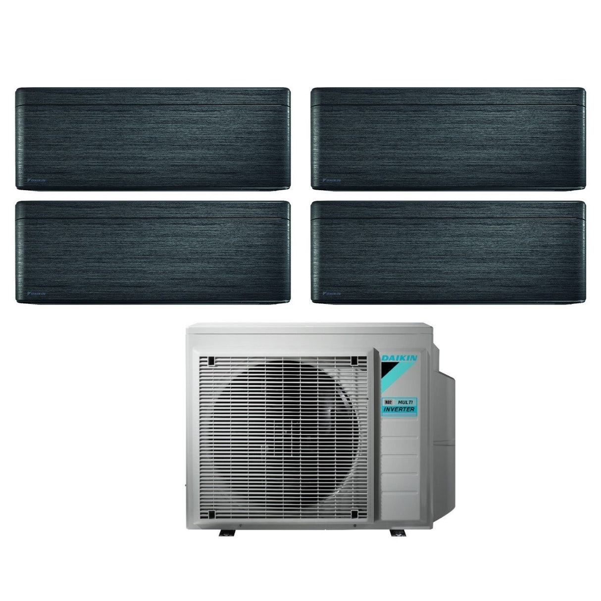 Airconditioner Daikin Bluevolution Quaders Split Inverter-serie STIJLVOL ECHT ZWART HOUT 7+7+9+15 met 4MXM68N R-32 Wi-Fi Geïntegreerd 7000+7000+9000+15000 Kleur Hout Zwart