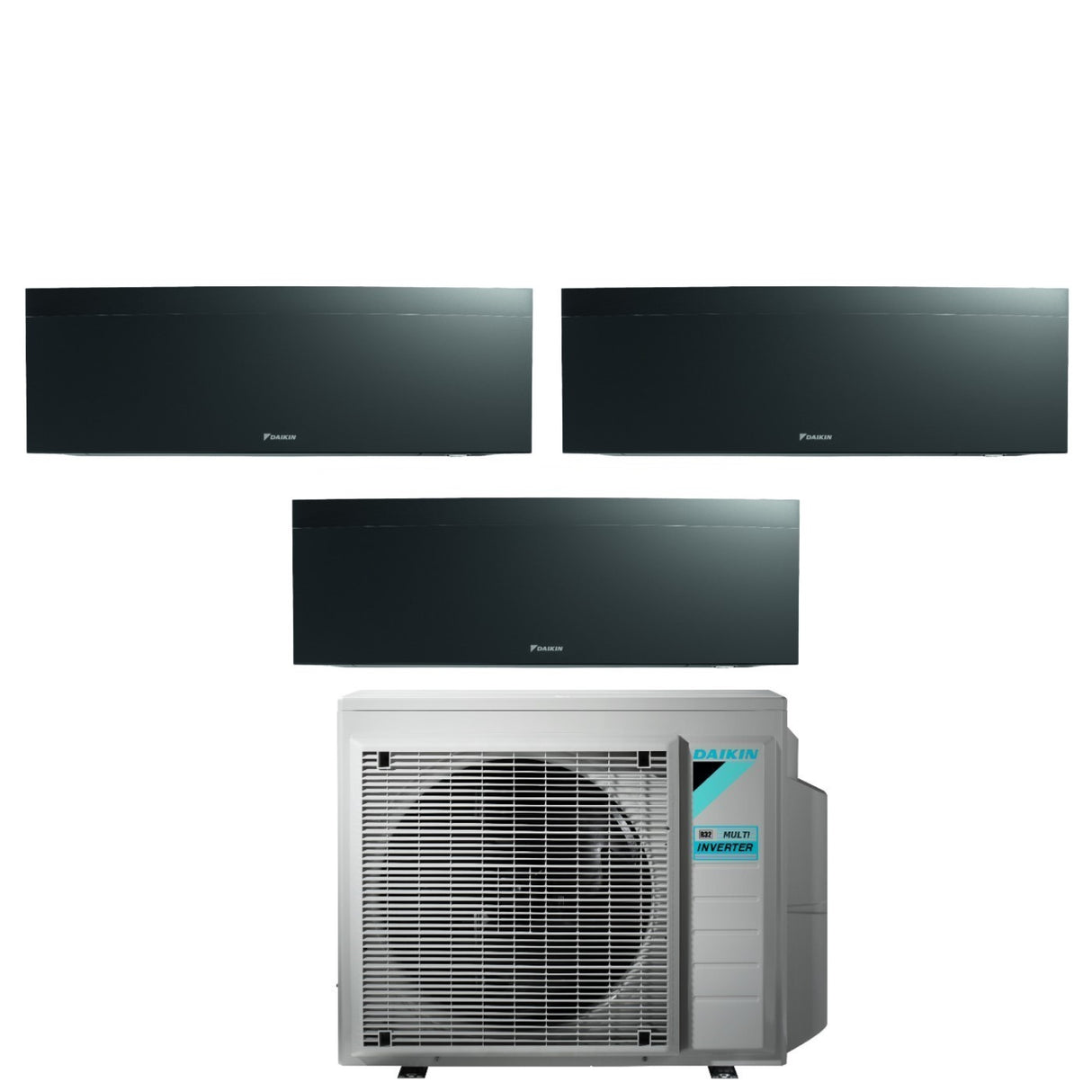 Daikin Bluevolution Trial Split Inverter Airconditioner EMURA BLACK III 7+7+7 serie met 3MXM68N R-32 Geïntegreerde Wi-Fi 7000+7000+7000 Zwarte Kleur