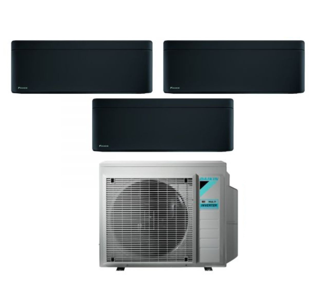 Daikin Bluevolution Trial Split Inverter Airconditioner STIJLVOL ZWART 7+9+9 serie met 3MXM52N R-32 Geïntegreerde Wi-Fi 7000+9000+9000 Zwarte Kleur