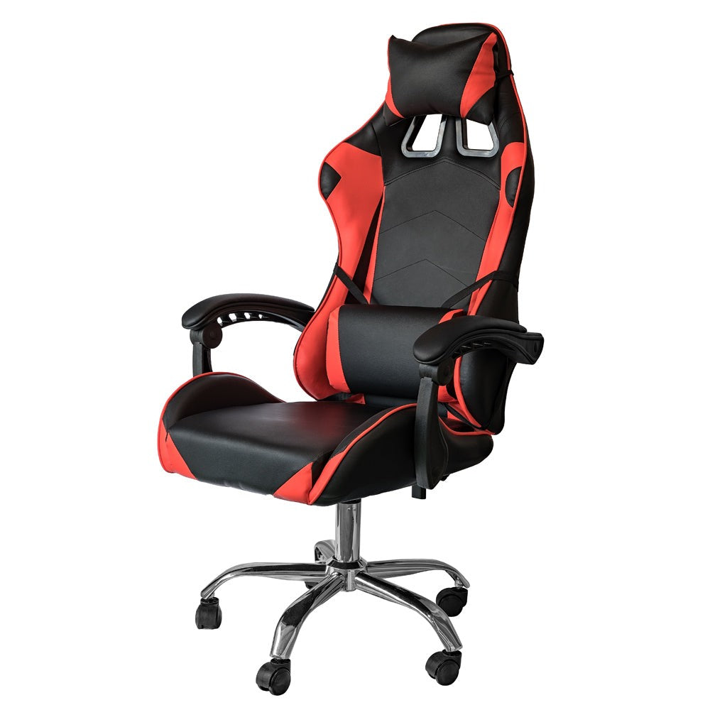 Officiële recyclebare draaitafel-gamingstoel met leningsteun en rode schoenen