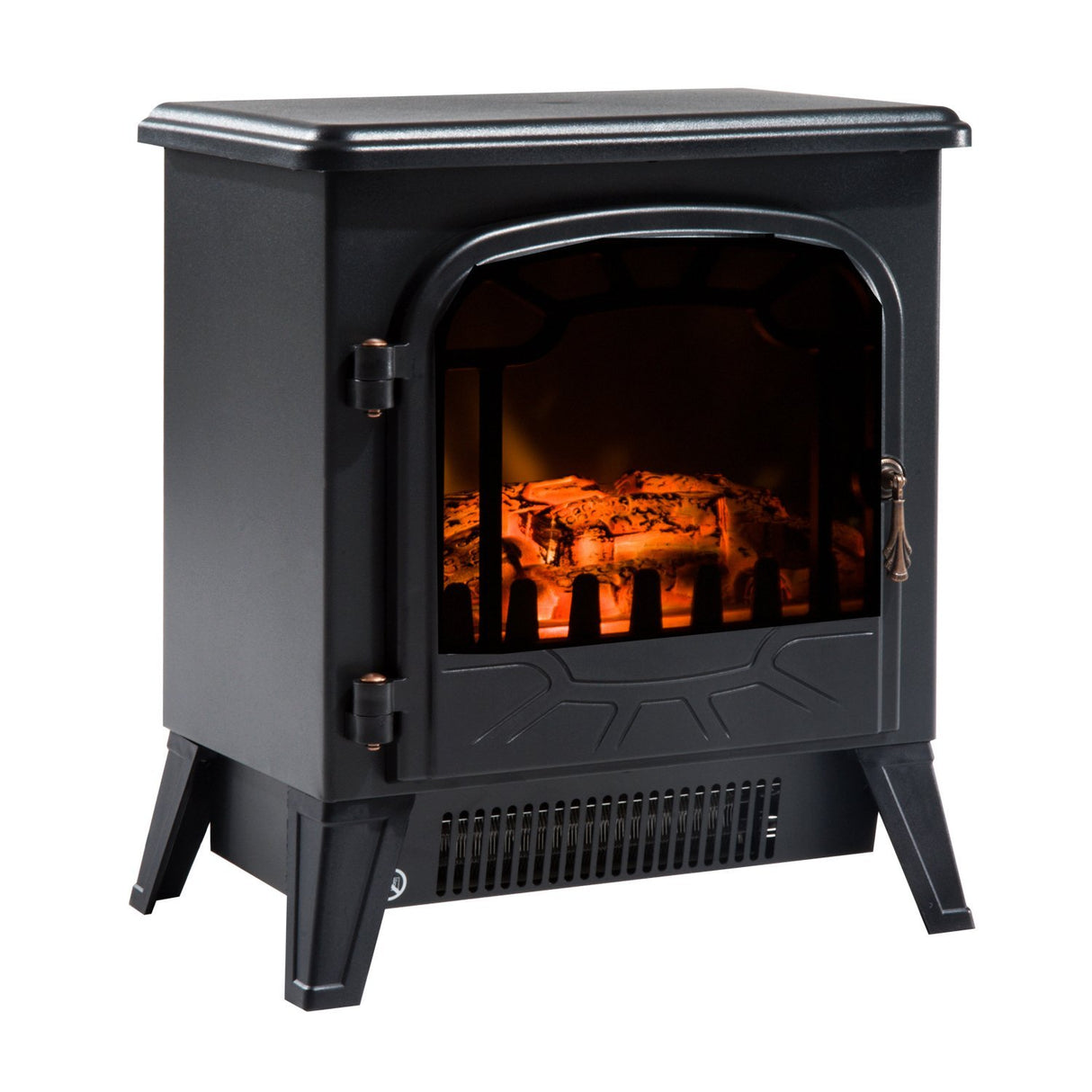 Easycomfort elektrische kookplaat met vlameffect, verstelbaar vermogen 900W/1800W, 36 x 25,5 x 41,5 cm, zwart