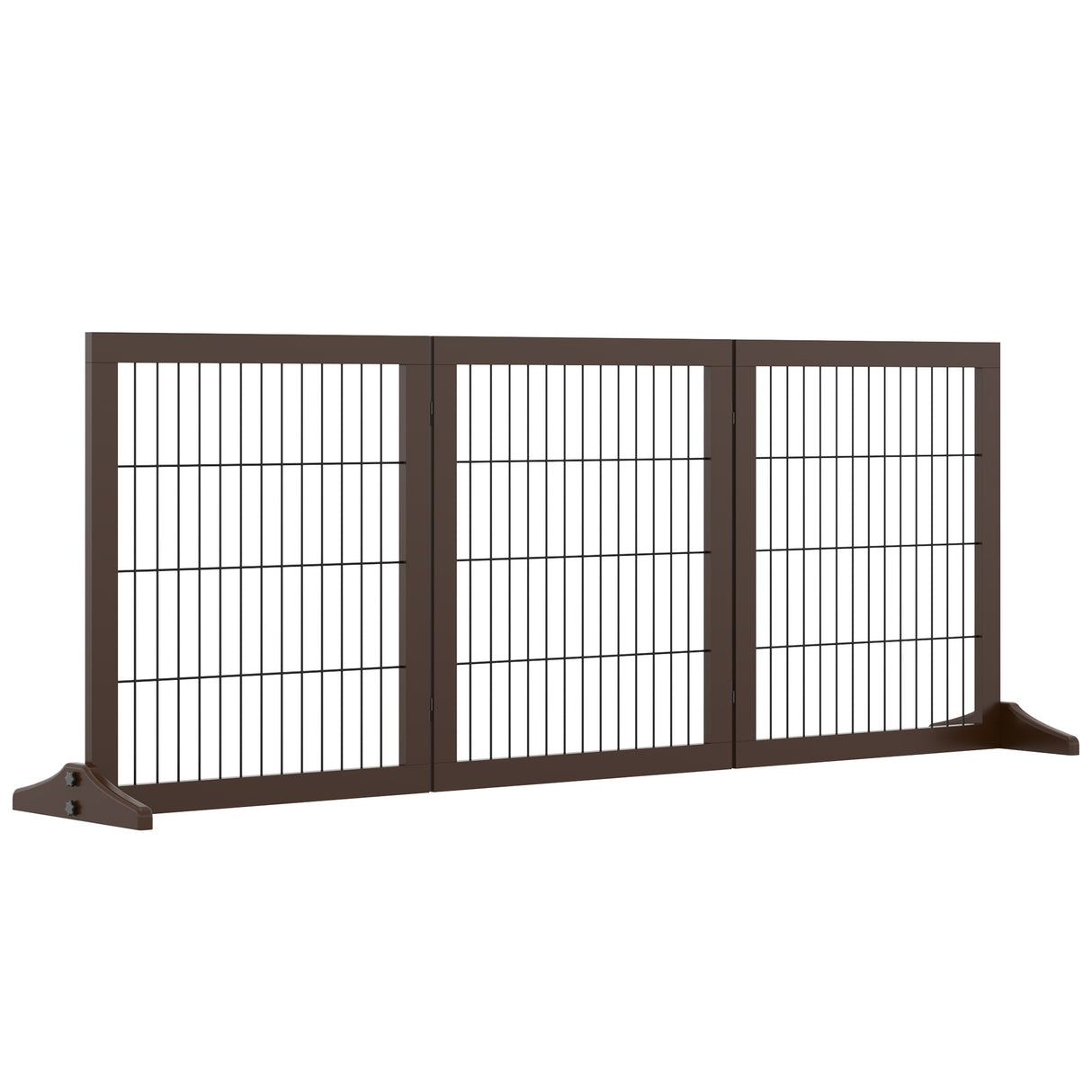 EASYCOMFORT Opvouwbare en verstelbare poort van groenhout en metaal met stabiele basis, voor honden en puppy's, 185x36x71cm