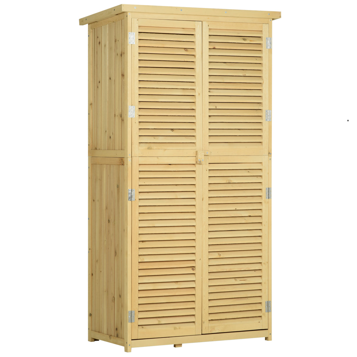 EASYCOMFORT Tuinschuur voor tuingereedschap en keukengerei met 4 compartimenten van waterbestendig dennenhout 87x46,5x160cm