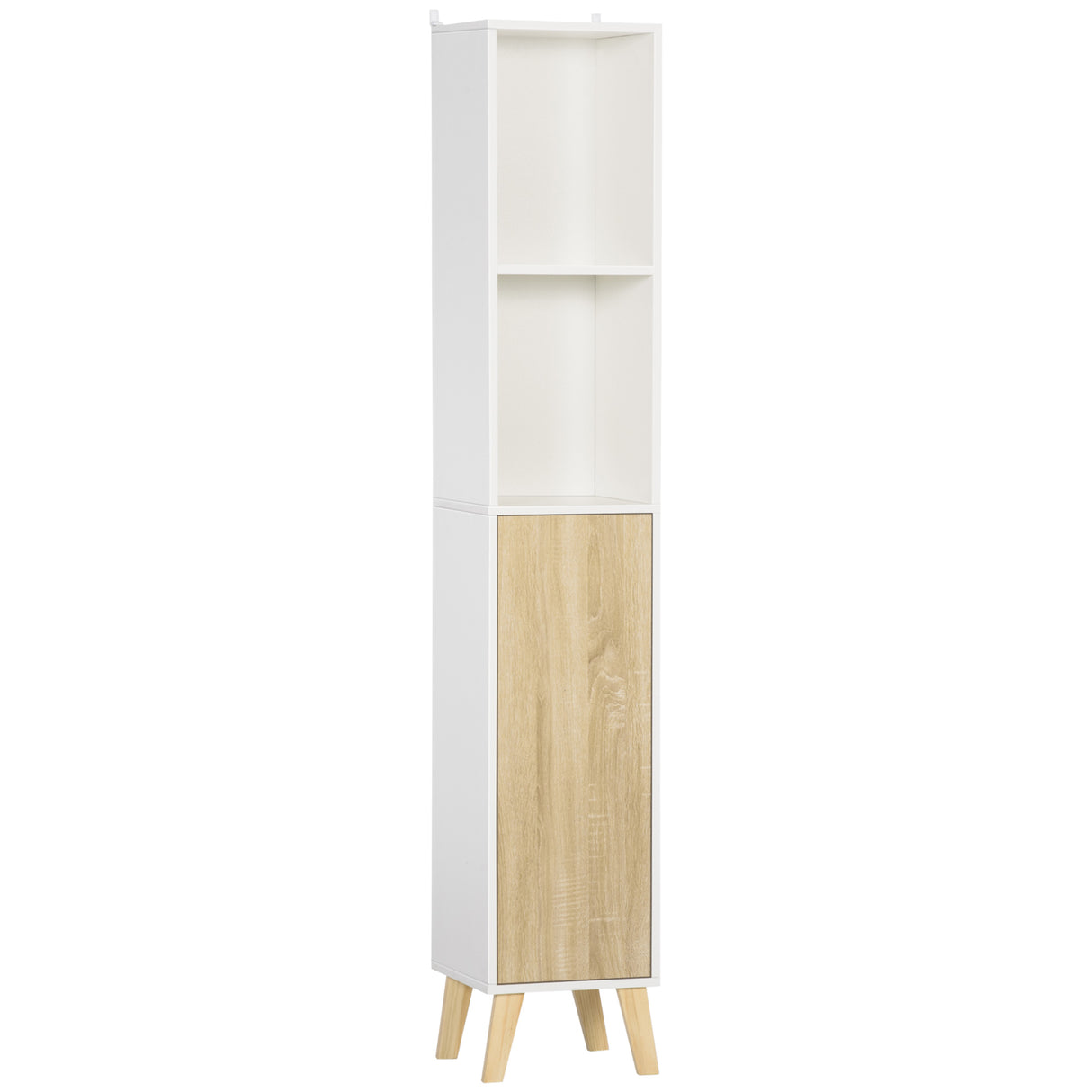 EasyComfort Kolom Houten Badkamer met 2 Mouwen en Garderobekast, Multifunctioneel Meubilair 31x30x177 cm