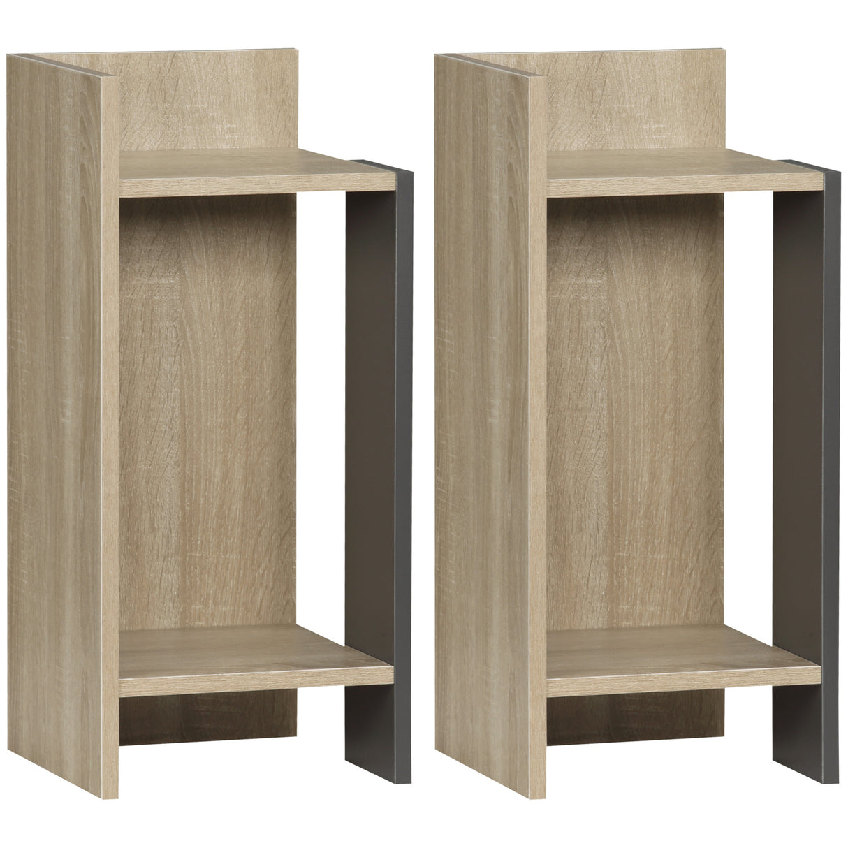 Easycomfort Modern Grijs met Open Touw, Set van 2 Stuks voor Bed en Woonkamer, 27x25x60cm