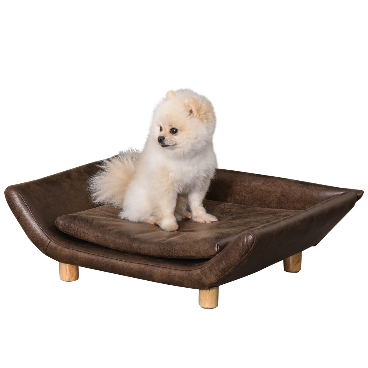 EASYCOMFORT Kennel voor katten en honden met gewatteerde bank met kussen, voor dieren tot 10 kg, 73x53x21cm donkerbruin