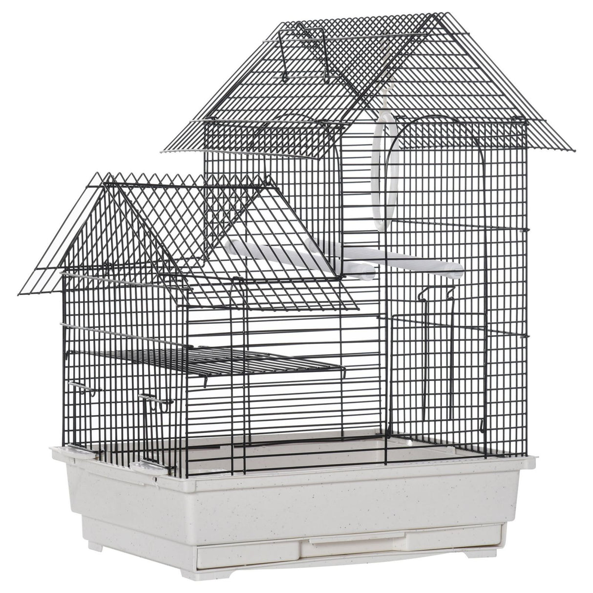 EASYCOMFORT Metalen vogelkooi met verwijderbare lade, handgreep en schommel