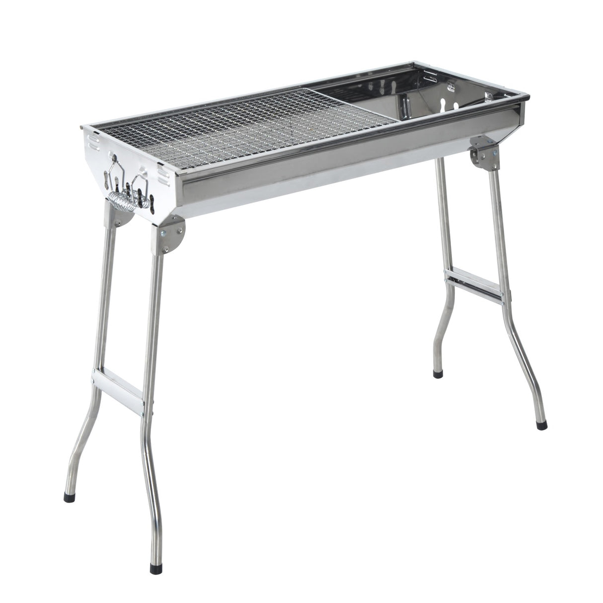 EASYCOMFORT Houtskoolbarbecue, draagbare en opvouwbare barbecue van roestvrij staal 73×33×71cm
