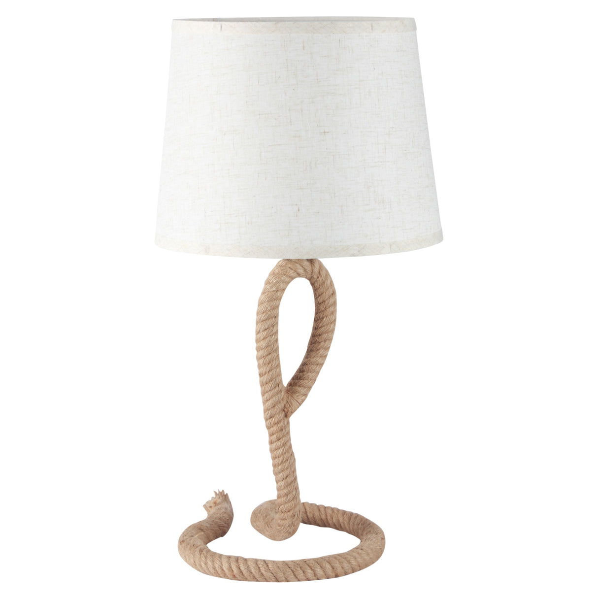 Easycomfort Marine Style Tafellamp in Snoer en Stof, Attacco E27, ?30x56cm - Wit