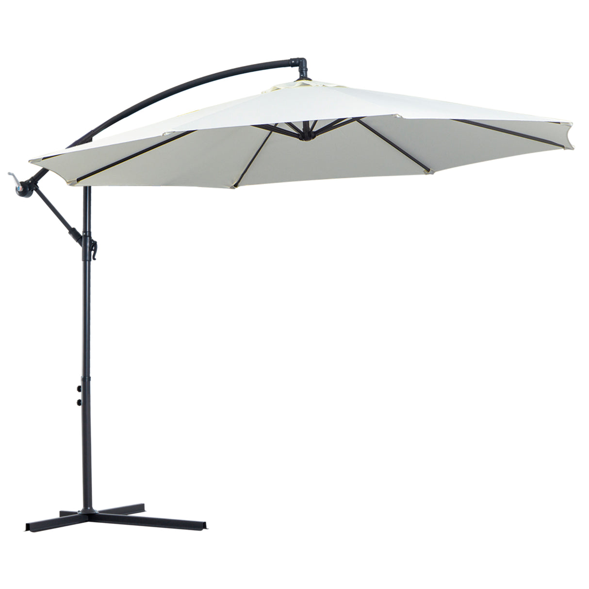 EASYCOMFORT Buitenparasol 3x2,5 m met slinger, van staal en anti-uv polyester, crème