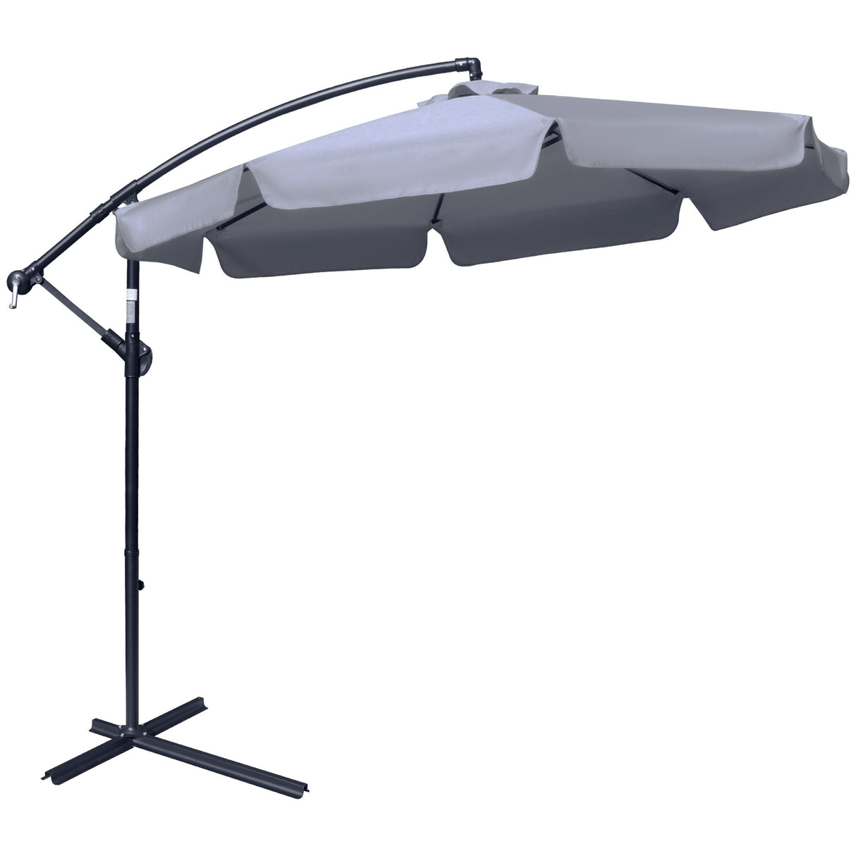 EASYCOMFORT Tuinparasol 2,7x2,7 m Metalen arm met verstelbare polyester kap en zwenlopening, grijs