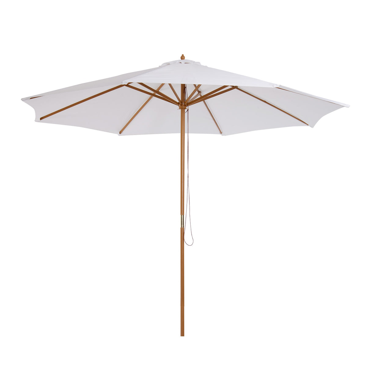EASYCOMFORT Tuinparasol 3x2,5 m met 8-latten houten paal, bamboe, hout en polyester, crème