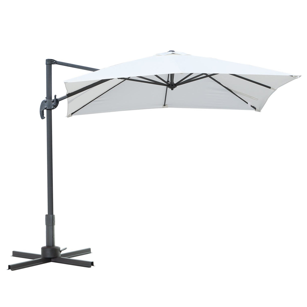 EASYCOMFORT Gedecentraliseerde parasol, verstelbaar in 5 standen, crème 250x250cm