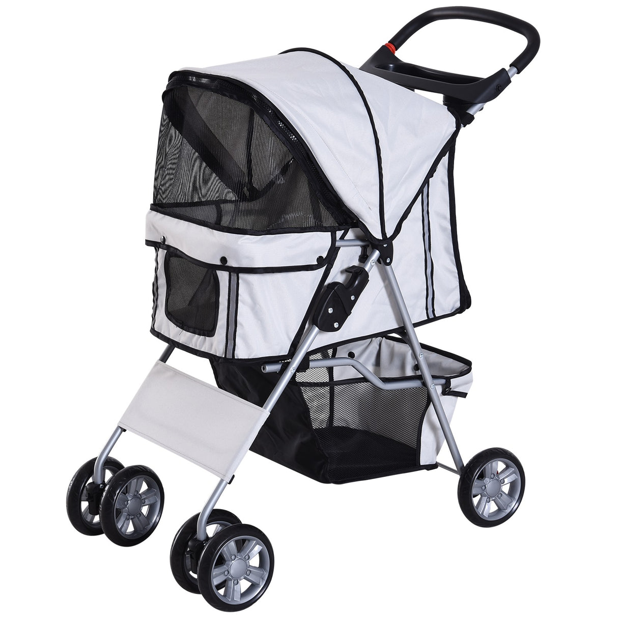 EASYCOMFORT Opvouwbare kinderwagen voor huisdieren, hondentrolley, grijs, 75 x 45 x 97 cm