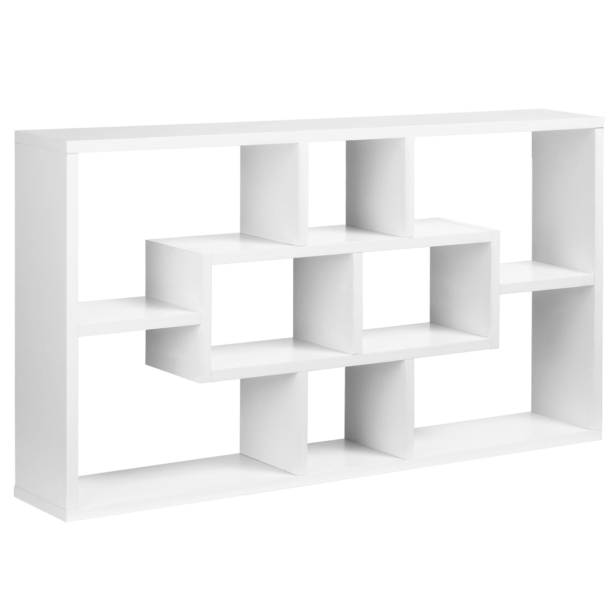Easycomfort Wandpotlood Bibliotheek Ophanging 8 Vanners in 3 Verschillende Afmetingen, Wandpotlood Ontwerp Anti-Reballing Witte Vrachtwagenpanelen 85x14,5x47,5cm Capaciteit: 20kg