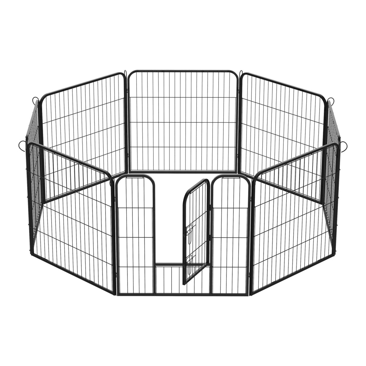 EASYCOMFORT Hek voor dieren, puppy&#39s, honden, 8 stuks, 80x80cm, zwart