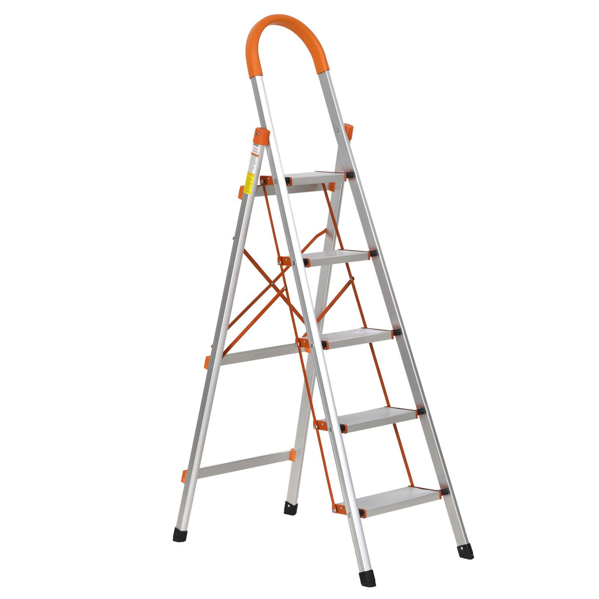 EASYCOMFORT Professionele aluminium ladder met 5 opvouwbare en ruimtebesparende treden