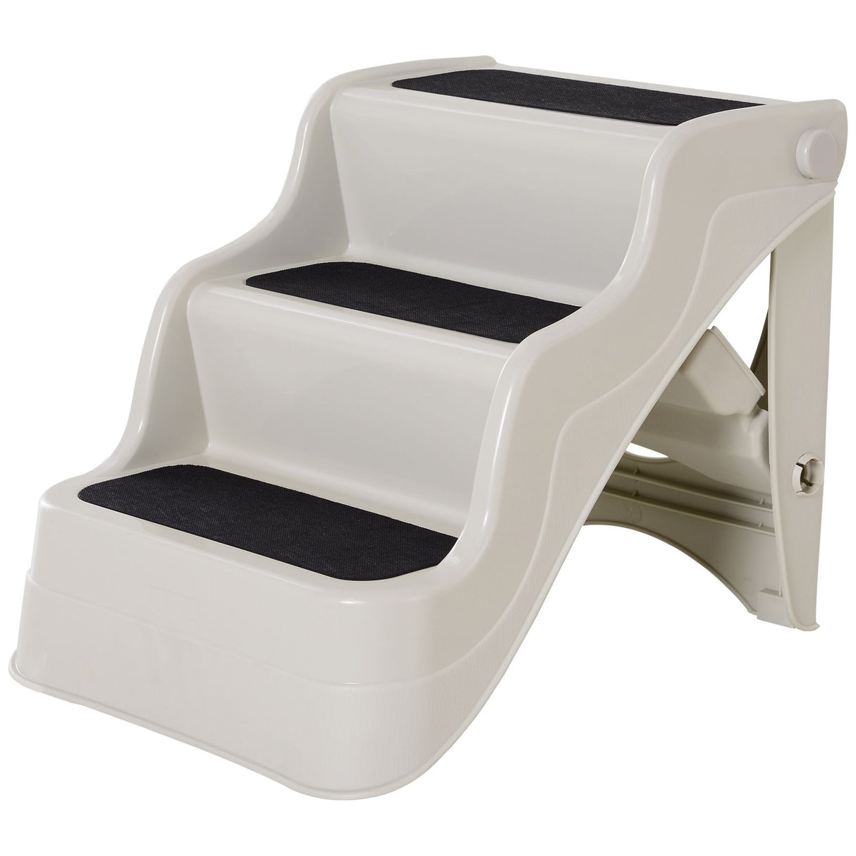 EASYCOMFORT Opvouwbare Hondenladder 3 Treden voor Huisdieren, Beige, 49x39x39cm