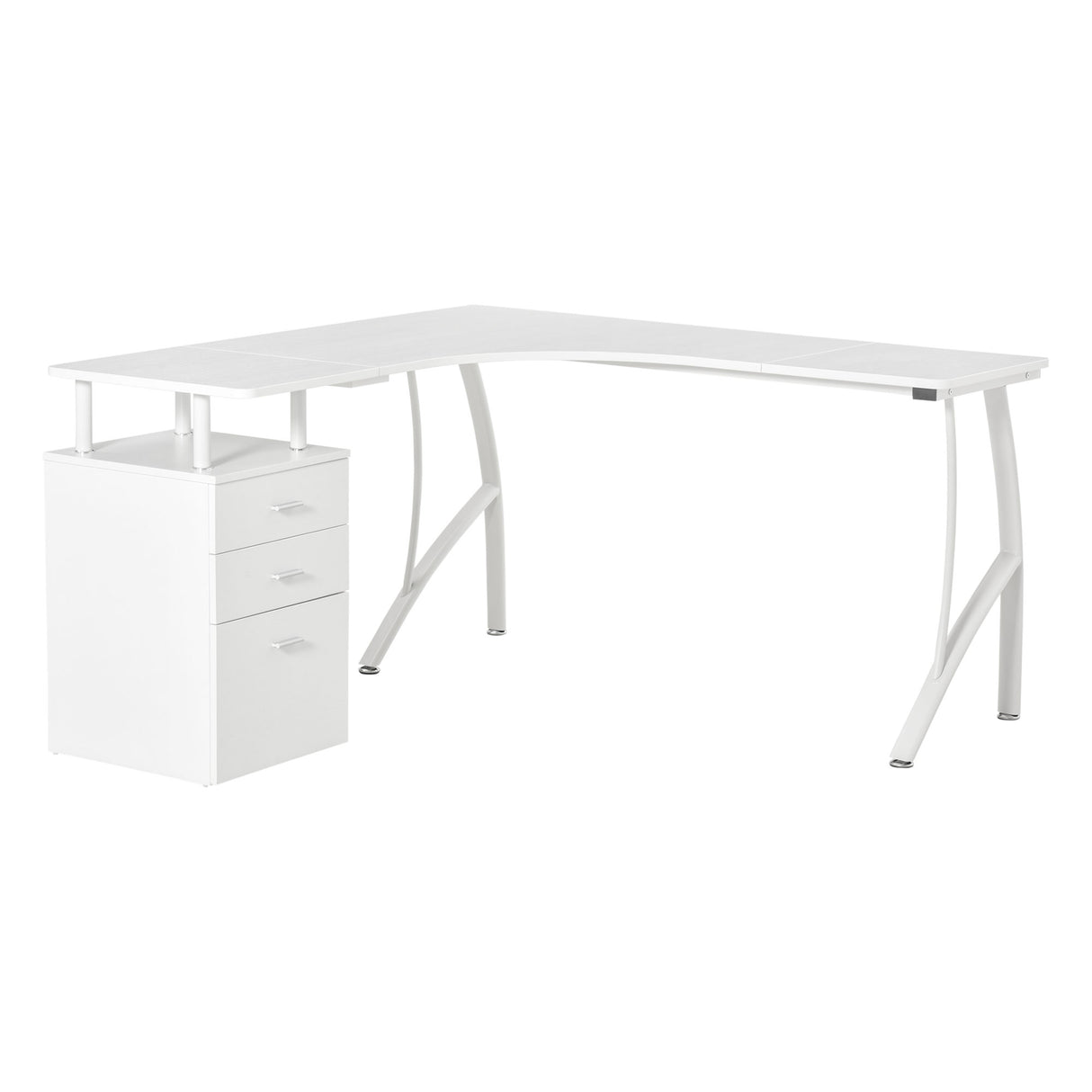 Easycomfort Hoekschroef met cassette, Kantoorschroef PC-deur in hout en metaal, wit, 143,5 x 143,5 x 76 cm