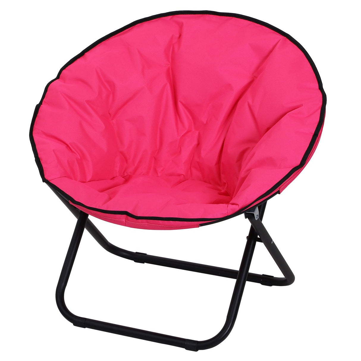 EASYCOMFORT Opvouwbare buiten- en kampeerstoel met gewatteerde zitting en roze metalen structuur