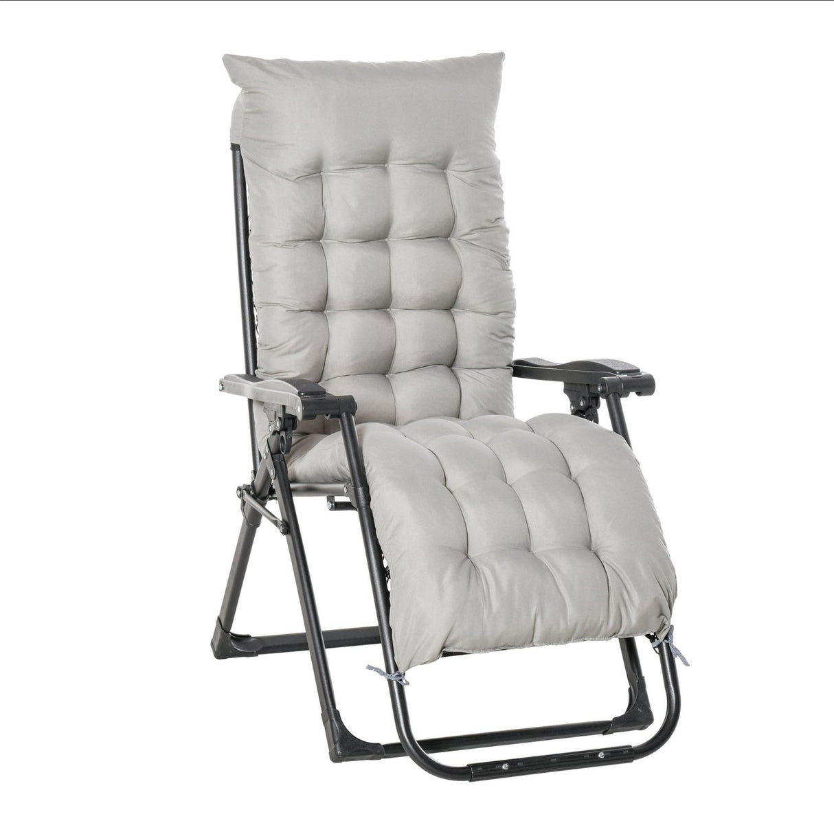 EASYCOMFORT Opvouwbare tuinligstoel met verstelbare rugleuning en matras, 90x65x110cm