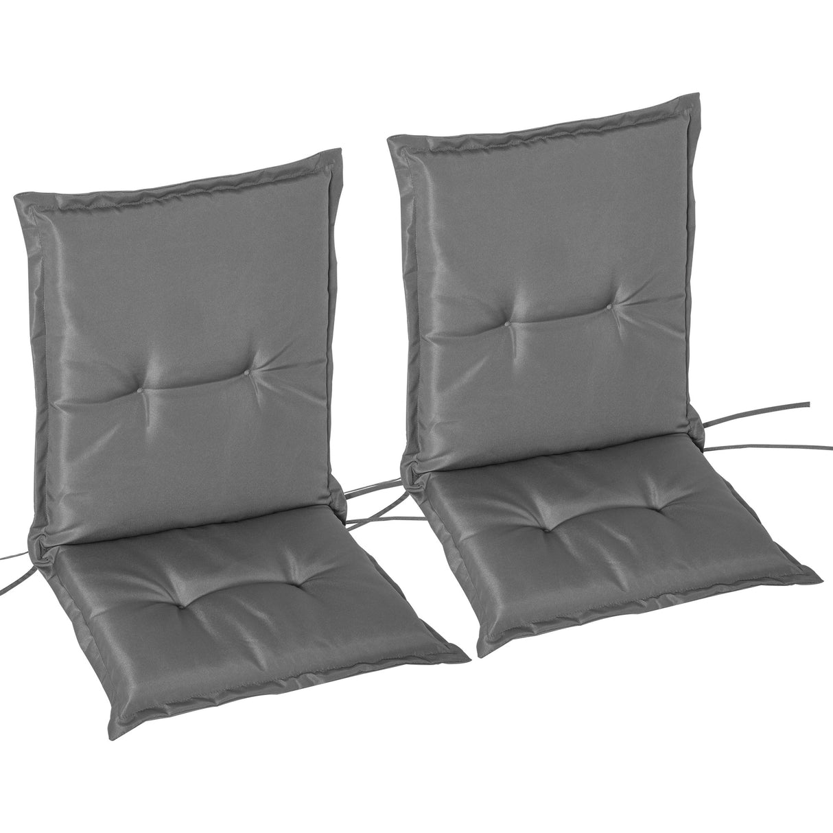 EASYCOMFORT Set van 2 stuks kussen voor tuinstoel met hoge rugleuning in polyester, donkergrijs, 100 x 48 cm