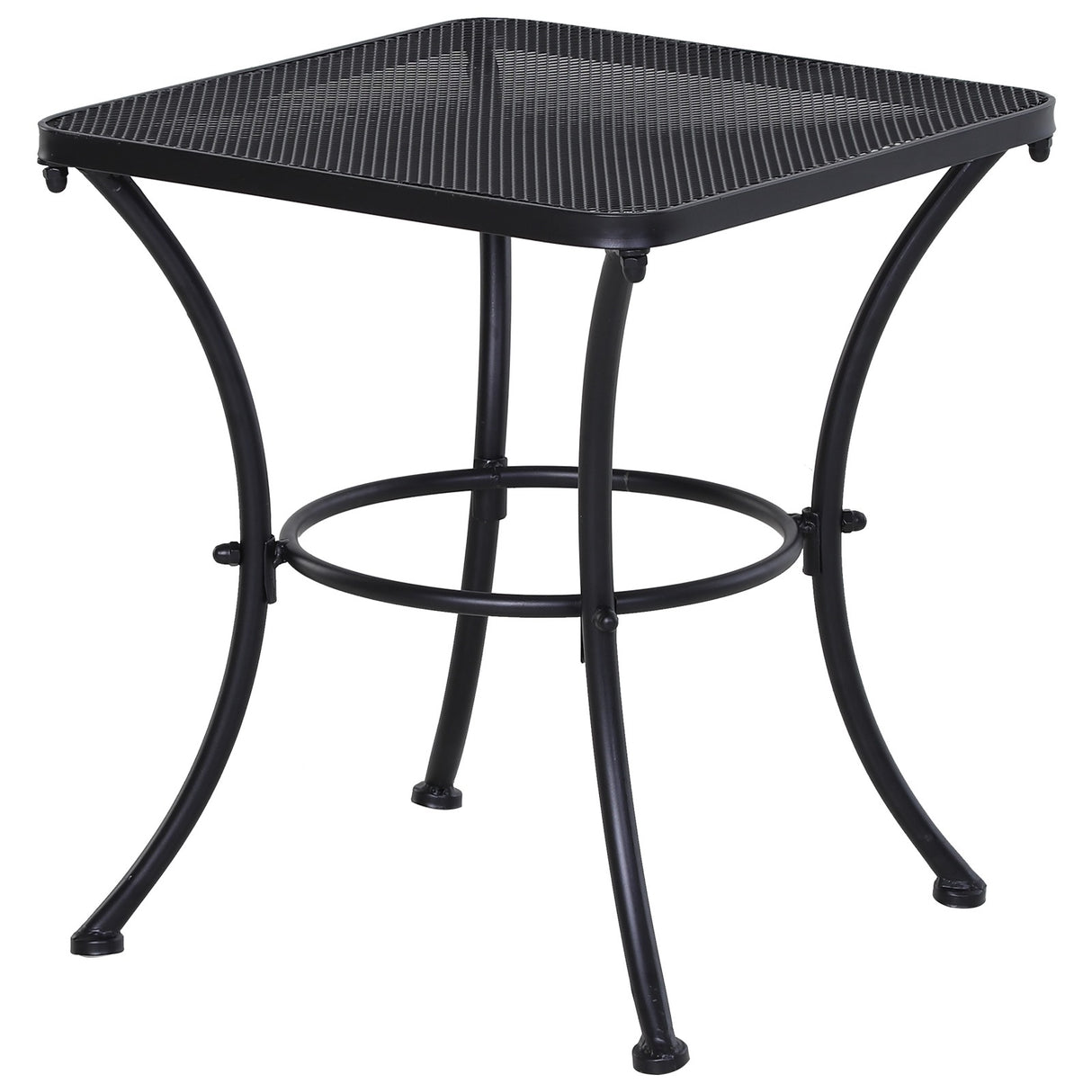 EasyComfort Vierkante Stalen Tuintafel met Schroefbodem, 45x45x50 cm, Zwart