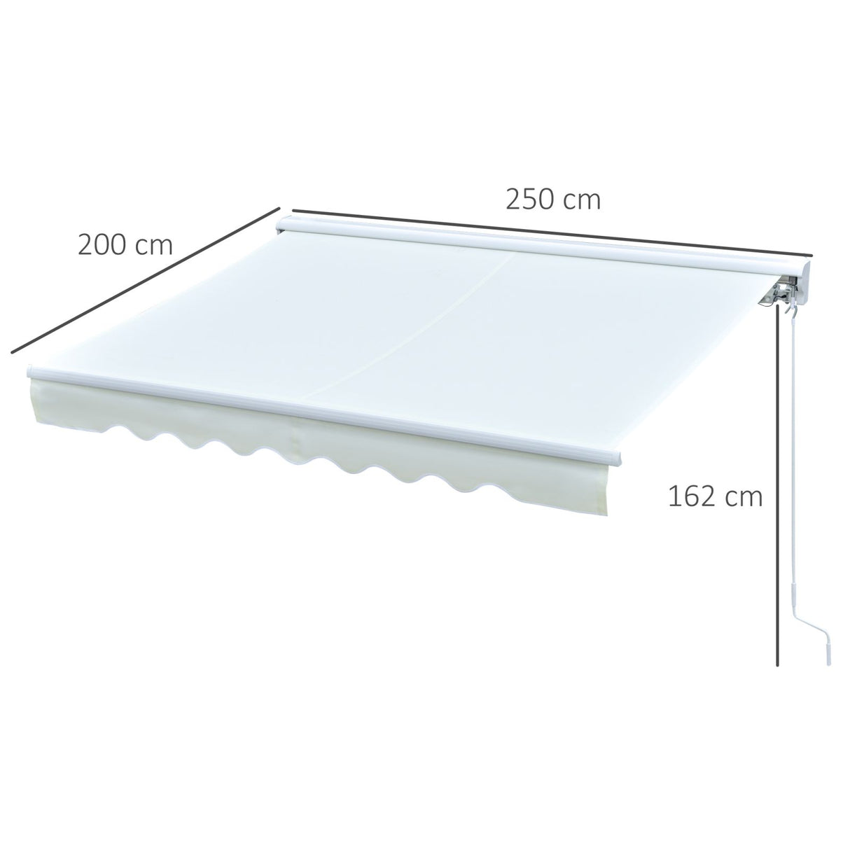 EASYCOMFORT Luifel met armen, automatische opening, afstandsbediening en ledverlichting, beige 250x200cm