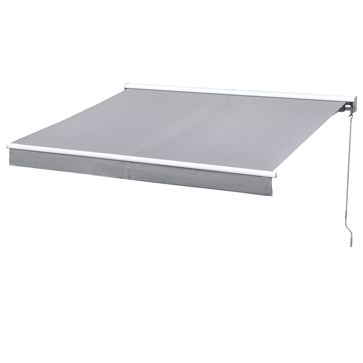 EASYCOMFORT Elektrische luifel met arm 250x200cm, te openen met afstandsbediening of slinger, van aluminium en grijs polyester