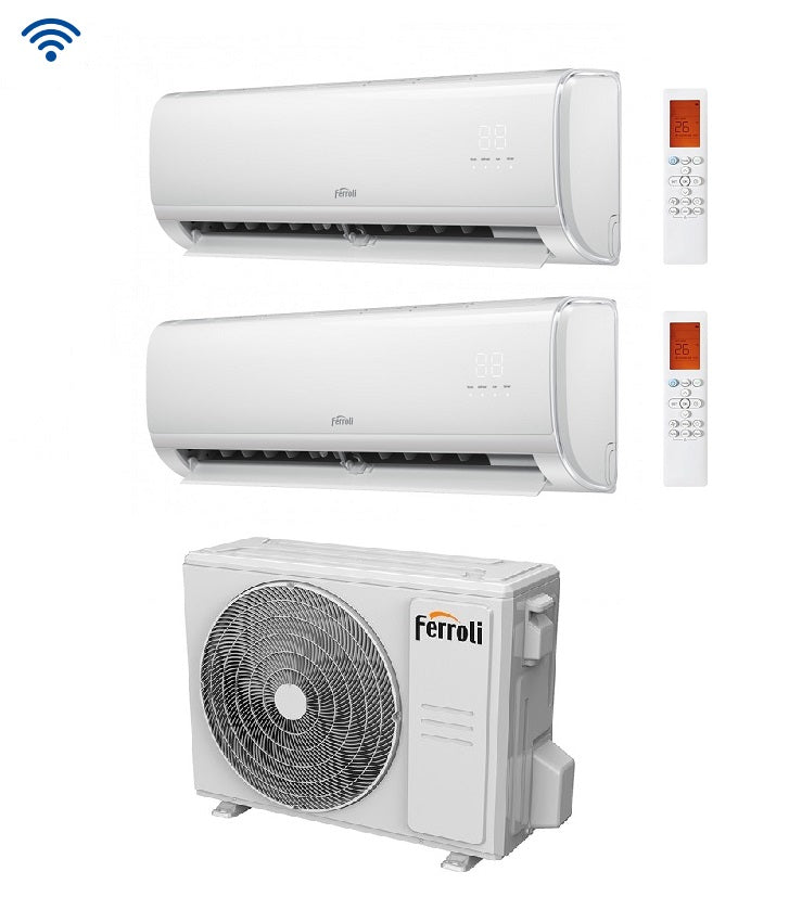 Ferroli Giada M Dual Split Inverter Airconditioner 9000+9000 btu met 18-2 Geïntegreerde Wi-Fi Alexa en Google HOME 9+9 - NIEUW
