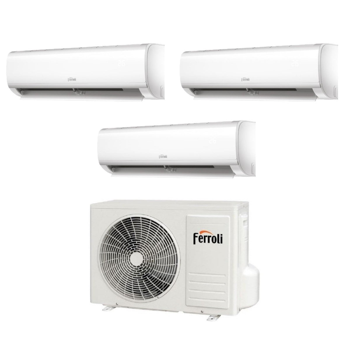 Airconditioner Ferroli Trial Split Inverter Serie DIAMANT PLUS M 7+7+12 met 21-3 R-32 Wi-Fi Geïntegreerd 7000+7000+12000 - Nieuws