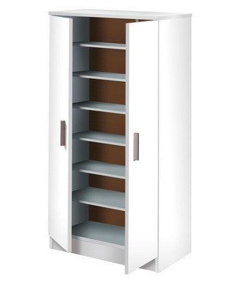 Garderobekast Schoen Buiten Basis Model A 6 Scheuren Cm.55x36x108H Wit