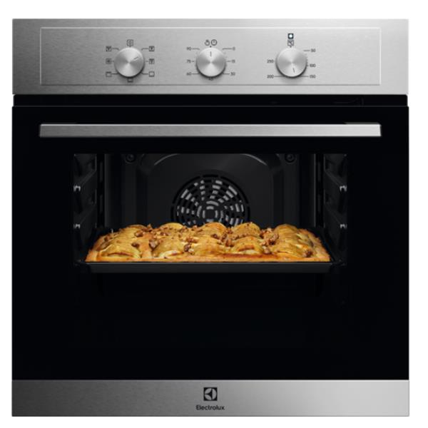 Electrolux EOH2H00BX Inbouw Elektrische Geventileerde Oven 58 Liter Energieklasse A 60 cm Serie 300 AquaClean Anti-Fingerprint Roestvrij Staal