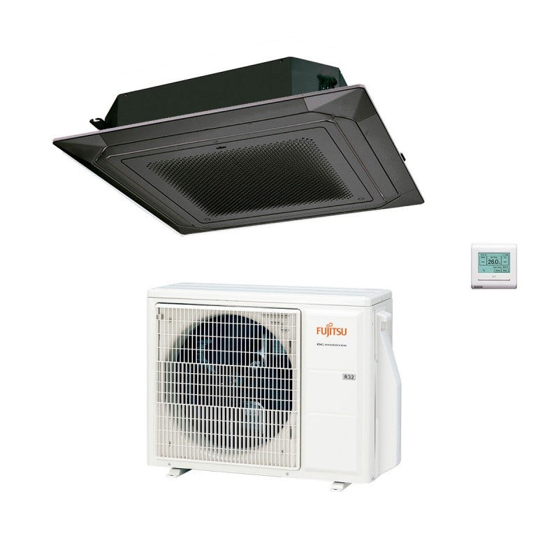 Airconditioner Fujitsu Cassetta 4 Vie serie ECO KR Circulaire Doorstroming 54000 Btu R-32 code. 3NGF88455 Zwart Zwart AUXG54KRLB - NOVITA&#39