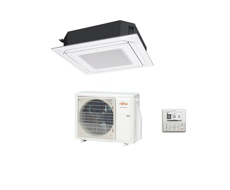 Fujitsu Airconditioner 4-weg cassette KR circulaire flow serie 36000 Btu R-32 cod. 3NGF88385 Wit AUXG36KRLB Driefase - NIEUW