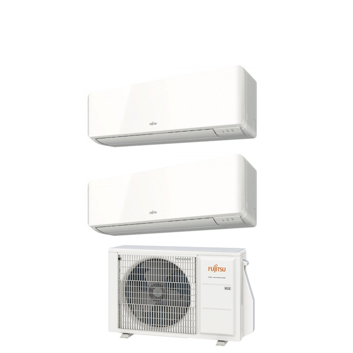 Fujitsu Dual Split Inverter Airconditioner KM 9+9 serie met AOYG14KBTA2 R-32 Wi-Fi Optioneel 9000+9000 - Nieuw