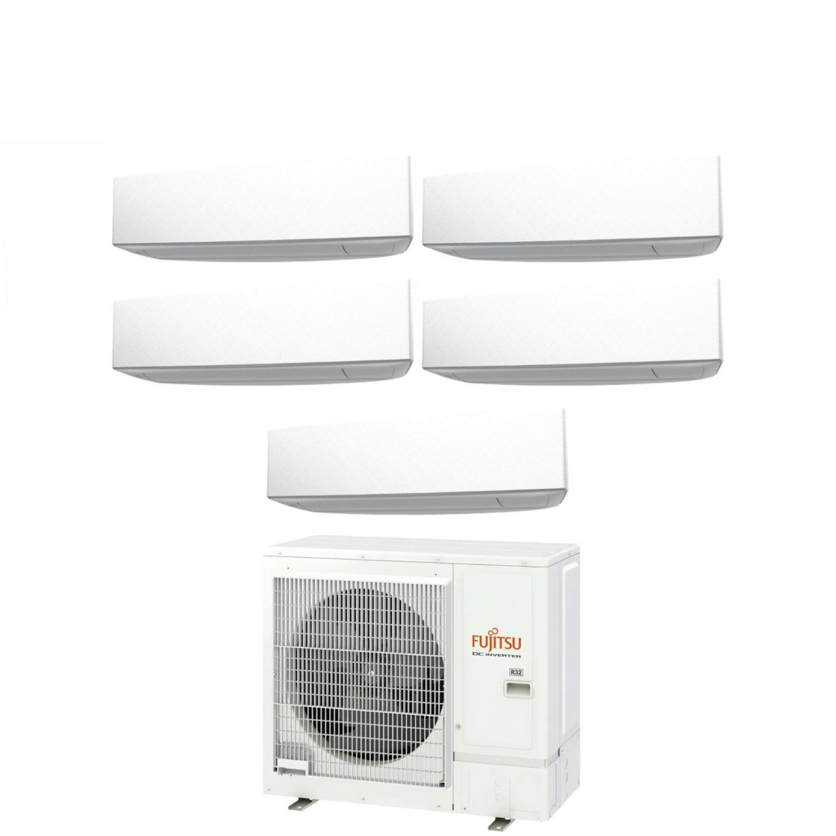Fujitsu Penta Split Inverter Airconditioner KE WHITE serie 9+9+9+9+9+14 met AOYG36KBTA5 R-32 Geïntegreerde Wi-Fi 9000+9000+9000+14000 Witte kleur