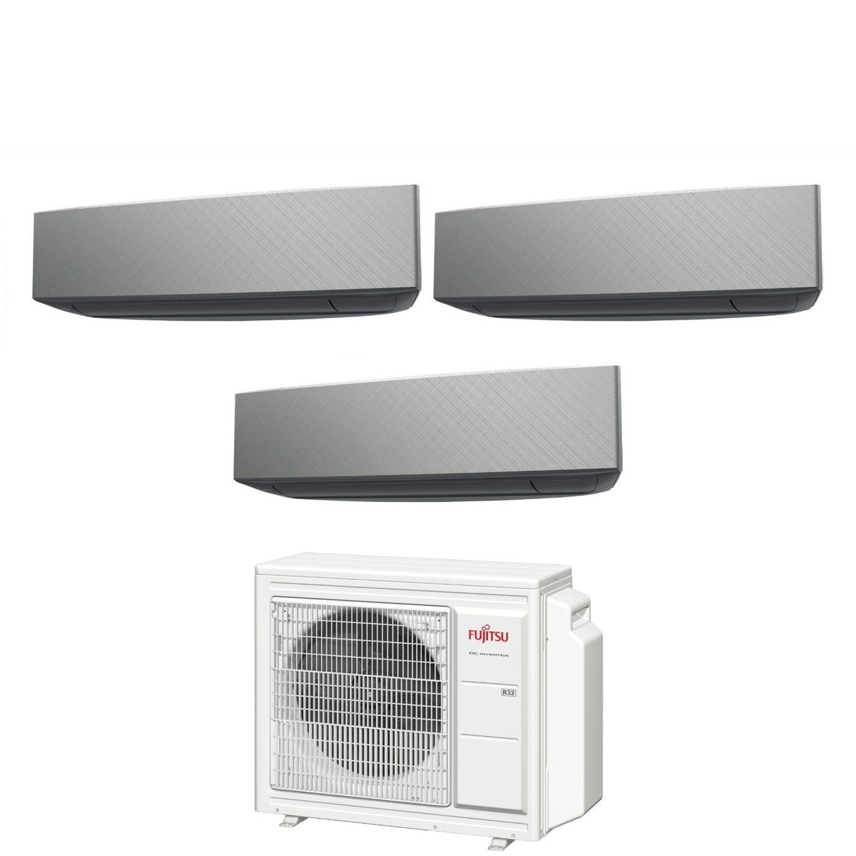 Fujitsu Trial Split Inverter Airconditioning KE SILVER serie 9+12+14 met AOYG24KBTA3 R-32 Geïntegreerde Wi-Fi 9000+12000+14000 Witte kleur