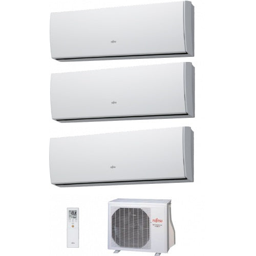 FUJITSU TRIAL SPLIT WALL INVERTER Airconditioner SLIDE LU 9+9+12 serie met AOYG18LAC3 9000+9000+12000 SLYDE