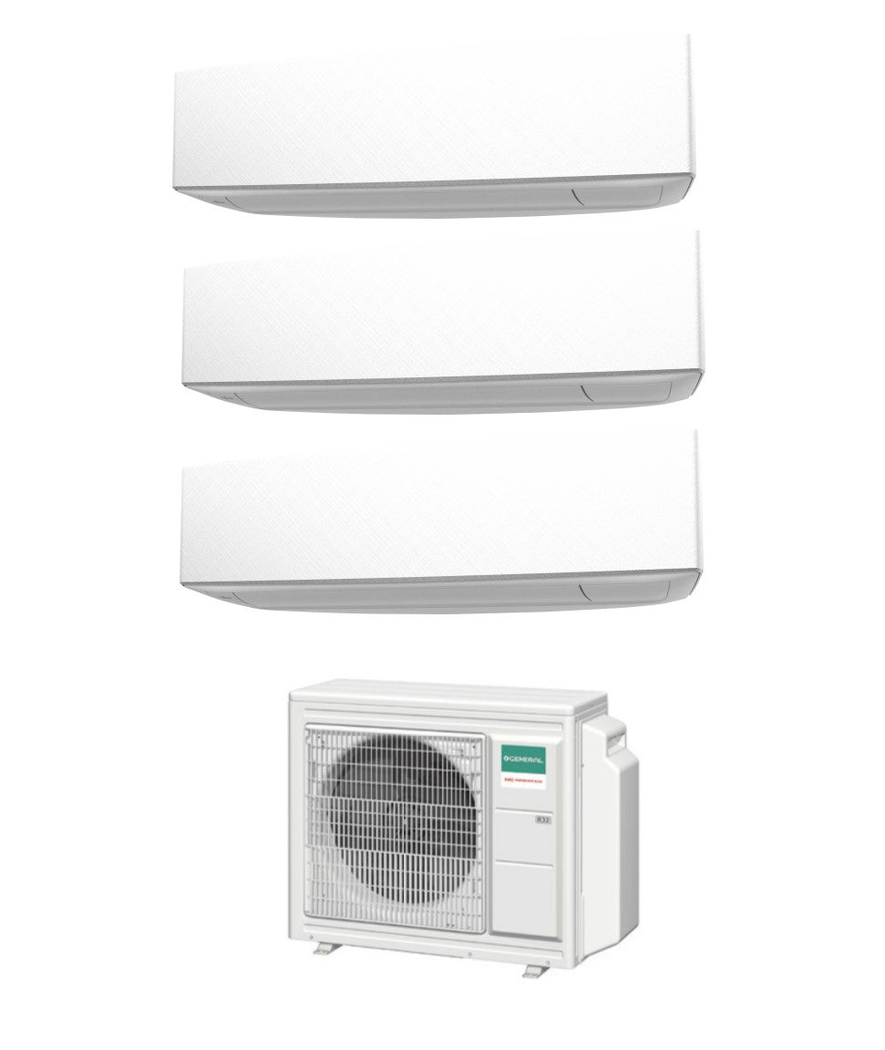 Algemene Fujitsu Trial Split Inverter Airconditioner KETA Wit 9+9+14 btu met AOHG24KBTA3 R-32 9000+9000+14000 Wi-Fi Optioneel - Nieuw