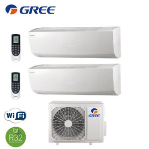GREE DUAL SPLIT INVERTER AIRCONDITIONER LOMO 12+12 serie met GWHD18NK6KO Wi-Fi R-32 12000+12000